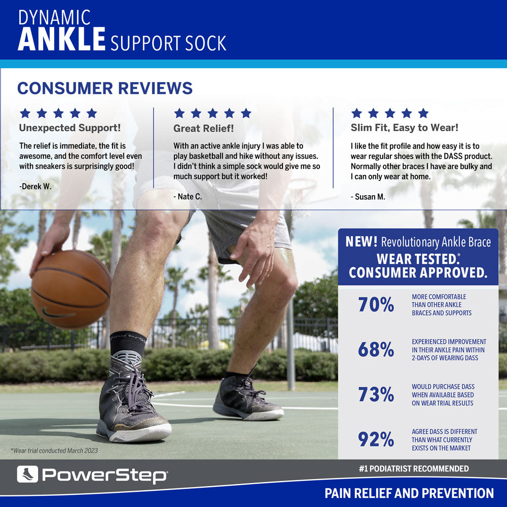 PowerStep Dynamic Ankle Support Sock