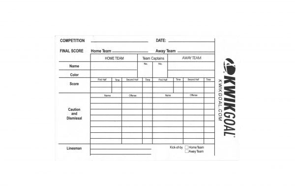 Kwik Goal Referee Score Pad